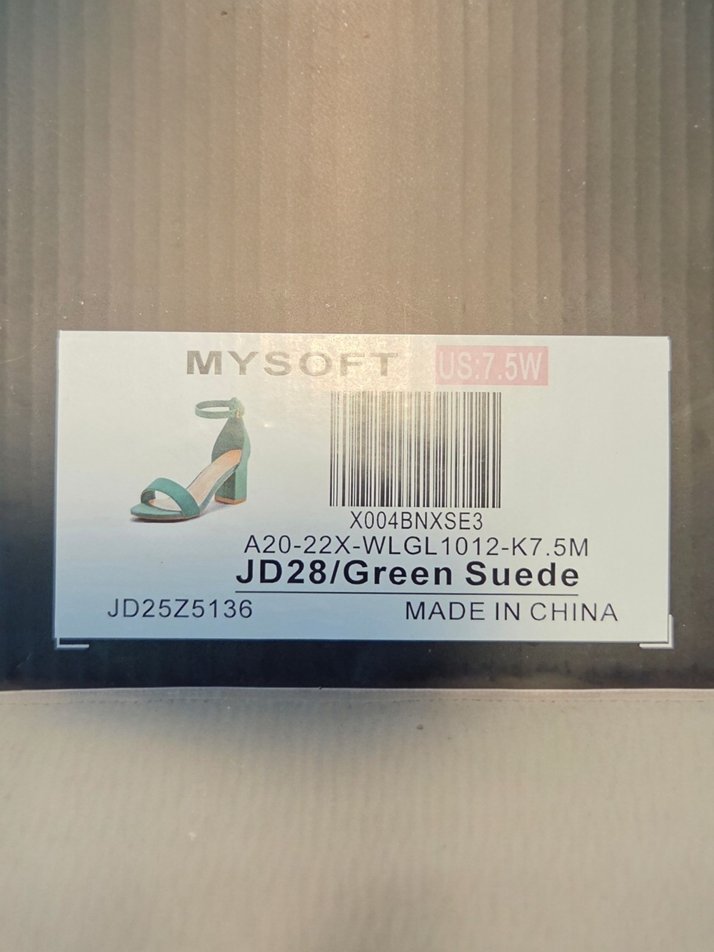 Mysoft Green Suede Ankle Strap Block Heel Sandals Shoes Size 7.5W - Picture 8 of 8